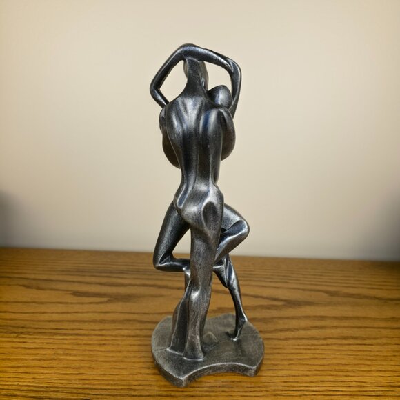 Abstract Embracing Couple Statuette • Modern Figurative Sculpture • 11.5" - Picture 4 of 10